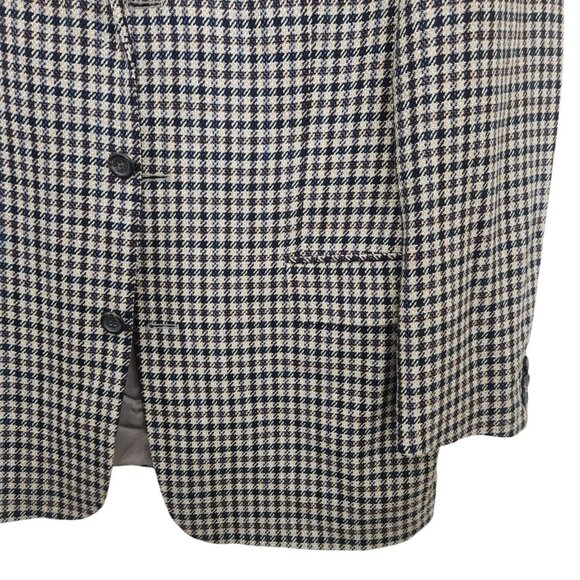BOSS Blazer Cashmere Wool Sports Coat‎ 42 Plaid Checker Brown Double Vent - Picture 5 of 16